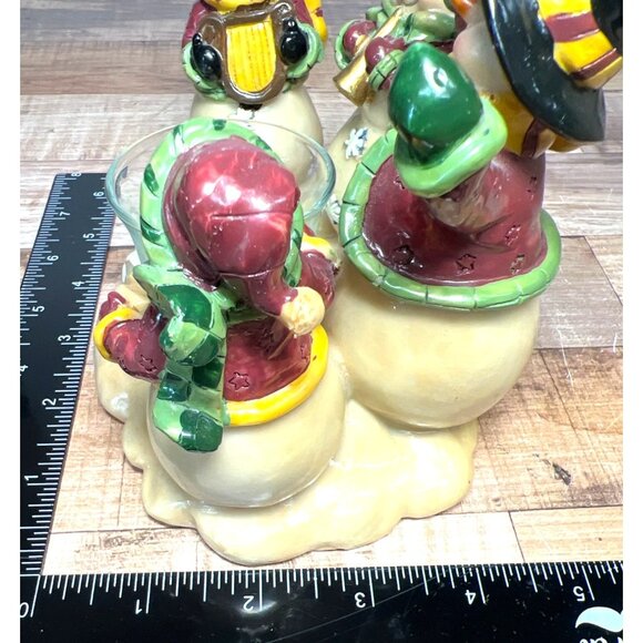 Charming Snowman Musical Ensemble Candle Holder Ceramic Decor - Picture 5 of 6